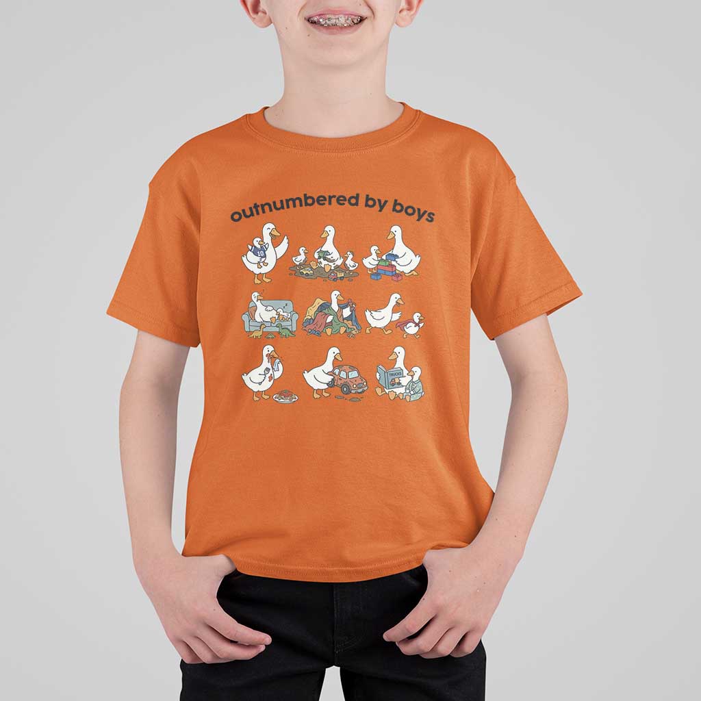 Outnumbered By Boys Funny Goose Mom Life T Shirt For Kid Chaos Coordinator Motherhood Mothers Day Gag Gift