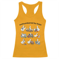 Outnumbered By Boys Funny Goose Mom Life Racerback Tank Top Chaos Coordinator Motherhood Mothers Day Gag Gift