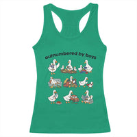 Outnumbered By Boys Funny Goose Mom Life Racerback Tank Top Chaos Coordinator Motherhood Mothers Day Gag Gift