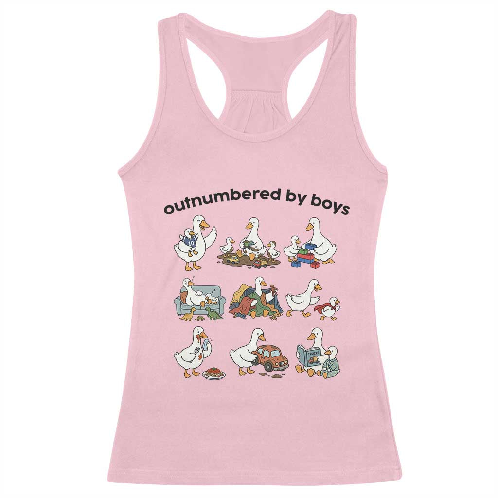 Outnumbered By Boys Funny Goose Mom Life Racerback Tank Top Chaos Coordinator Motherhood Mothers Day Gag Gift