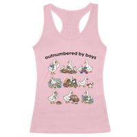 Outnumbered By Boys Funny Goose Mom Life Racerback Tank Top Chaos Coordinator Motherhood Mothers Day Gag Gift