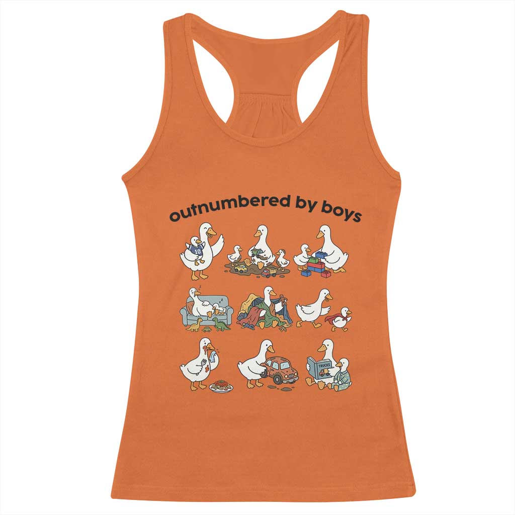 Outnumbered By Boys Funny Goose Mom Life Racerback Tank Top Chaos Coordinator Motherhood Mothers Day Gag Gift