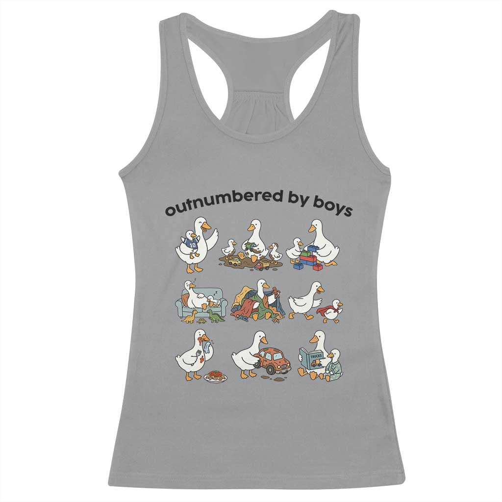 Outnumbered By Boys Funny Goose Mom Life Racerback Tank Top Chaos Coordinator Motherhood Mothers Day Gag Gift