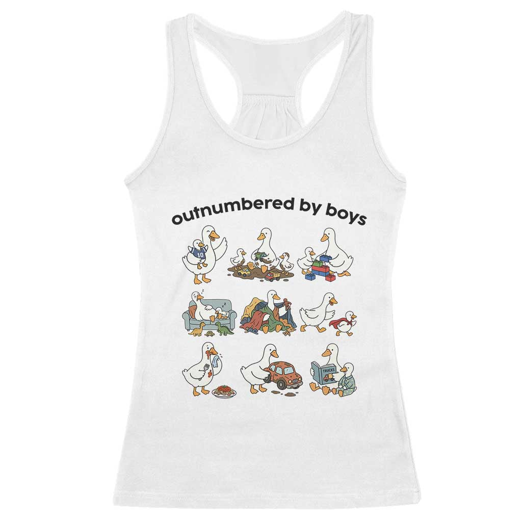 Outnumbered By Boys Funny Goose Mom Life Racerback Tank Top Chaos Coordinator Motherhood Mothers Day Gag Gift
