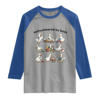 Outnumbered By Boys Funny Goose Mom Life Raglan Shirt Chaos Coordinator Motherhood Mothers Day Gag Gift