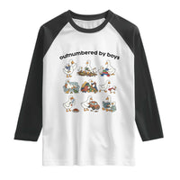 Outnumbered By Boys Funny Goose Mom Life Raglan Shirt Chaos Coordinator Motherhood Mothers Day Gag Gift