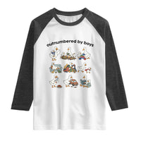 Outnumbered By Boys Funny Goose Mom Life Raglan Shirt Chaos Coordinator Motherhood Mothers Day Gag Gift