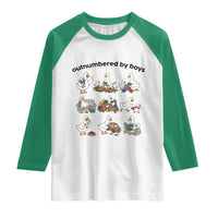 Outnumbered By Boys Funny Goose Mom Life Raglan Shirt Chaos Coordinator Motherhood Mothers Day Gag Gift