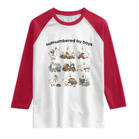 Outnumbered By Boys Funny Goose Mom Life Raglan Shirt Chaos Coordinator Motherhood Mothers Day Gag Gift