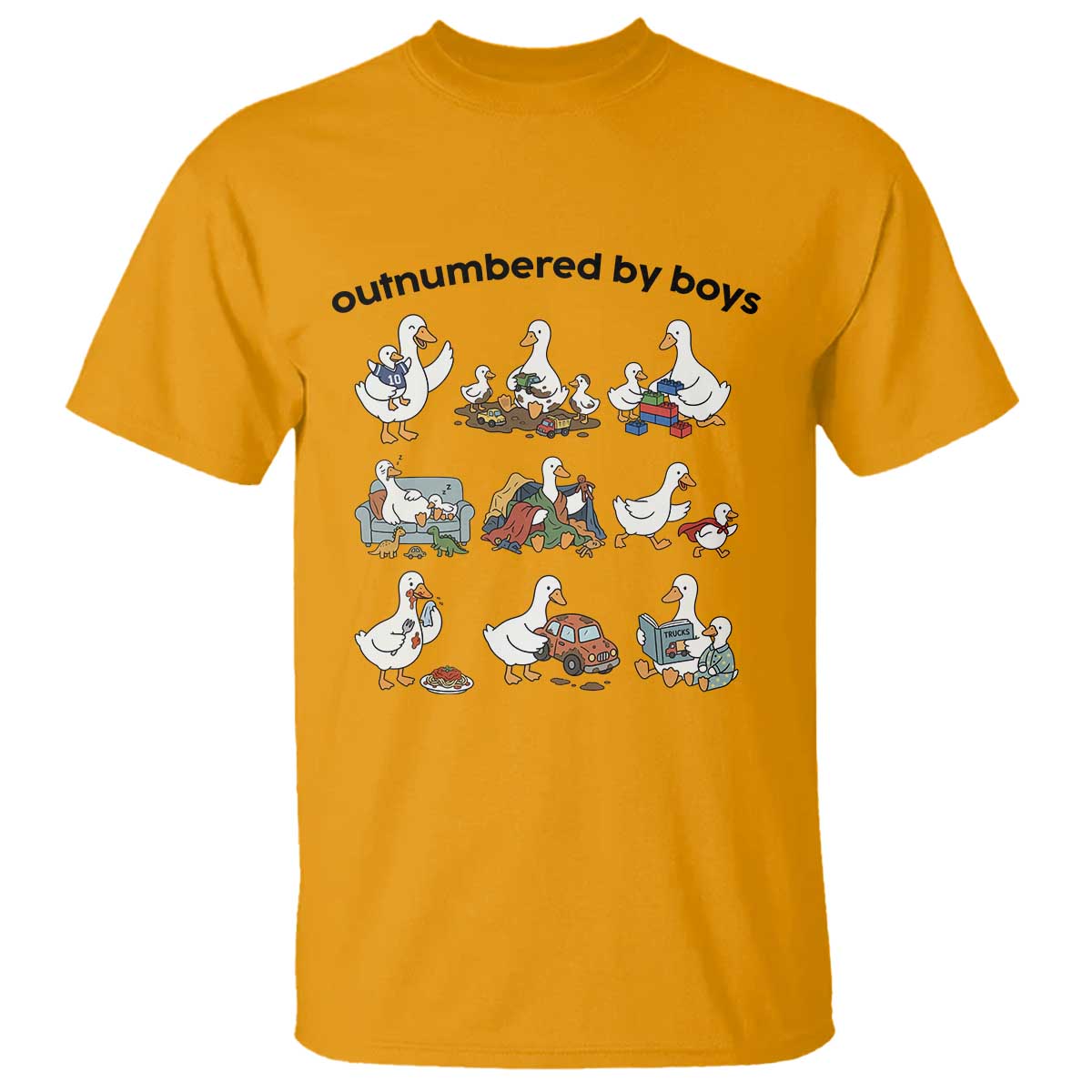 Outnumbered By Boys Funny Goose Mom Life T Shirt Chaos Coordinator Motherhood Mothers Day Gag Gift