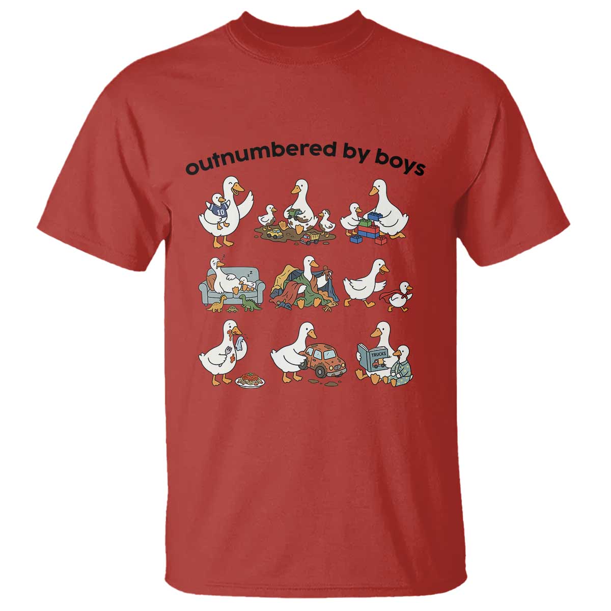 Outnumbered By Boys Funny Goose Mom Life T Shirt Chaos Coordinator Motherhood Mothers Day Gag Gift