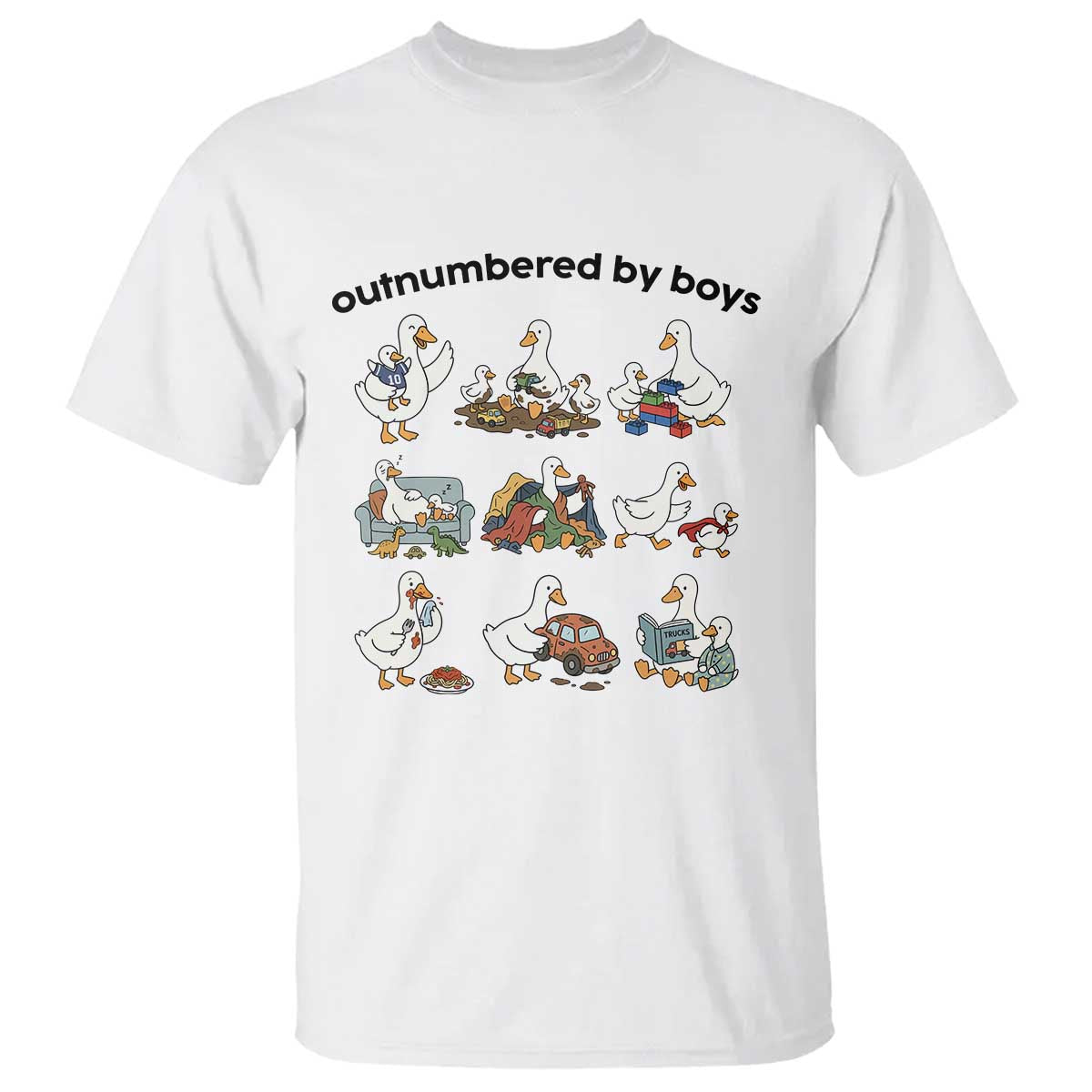Outnumbered By Boys Funny Goose Mom Life T Shirt Chaos Coordinator Motherhood Mothers Day Gag Gift