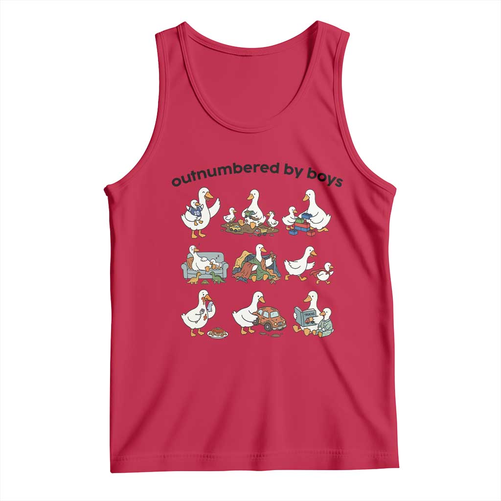 Outnumbered By Boys Funny Goose Mom Life Tank Top Chaos Coordinator Motherhood Mothers Day Gag Gift