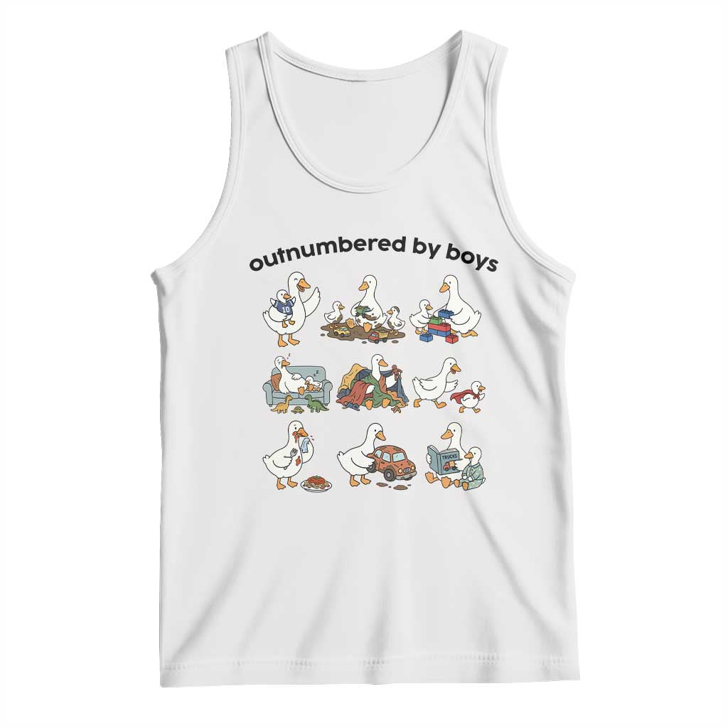 Outnumbered By Boys Funny Goose Mom Life Tank Top Chaos Coordinator Motherhood Mothers Day Gag Gift