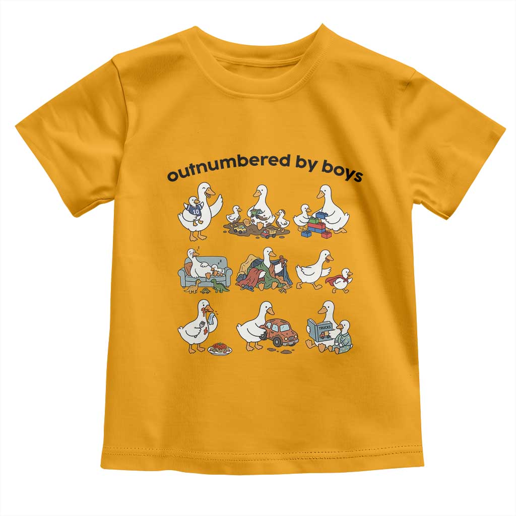 Outnumbered By Boys Funny Goose Mom Life Toddler T Shirt Chaos Coordinator Motherhood Mothers Day Gag Gift