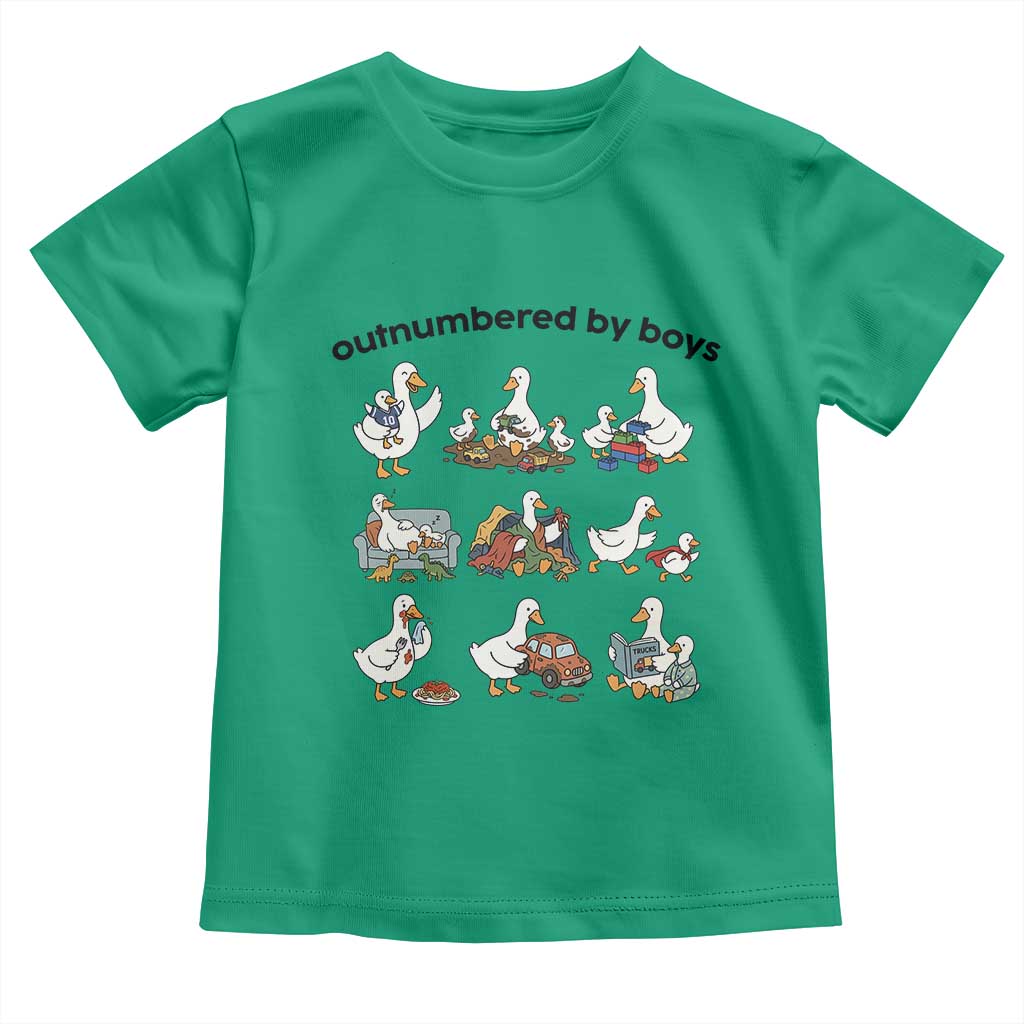 Outnumbered By Boys Funny Goose Mom Life Toddler T Shirt Chaos Coordinator Motherhood Mothers Day Gag Gift