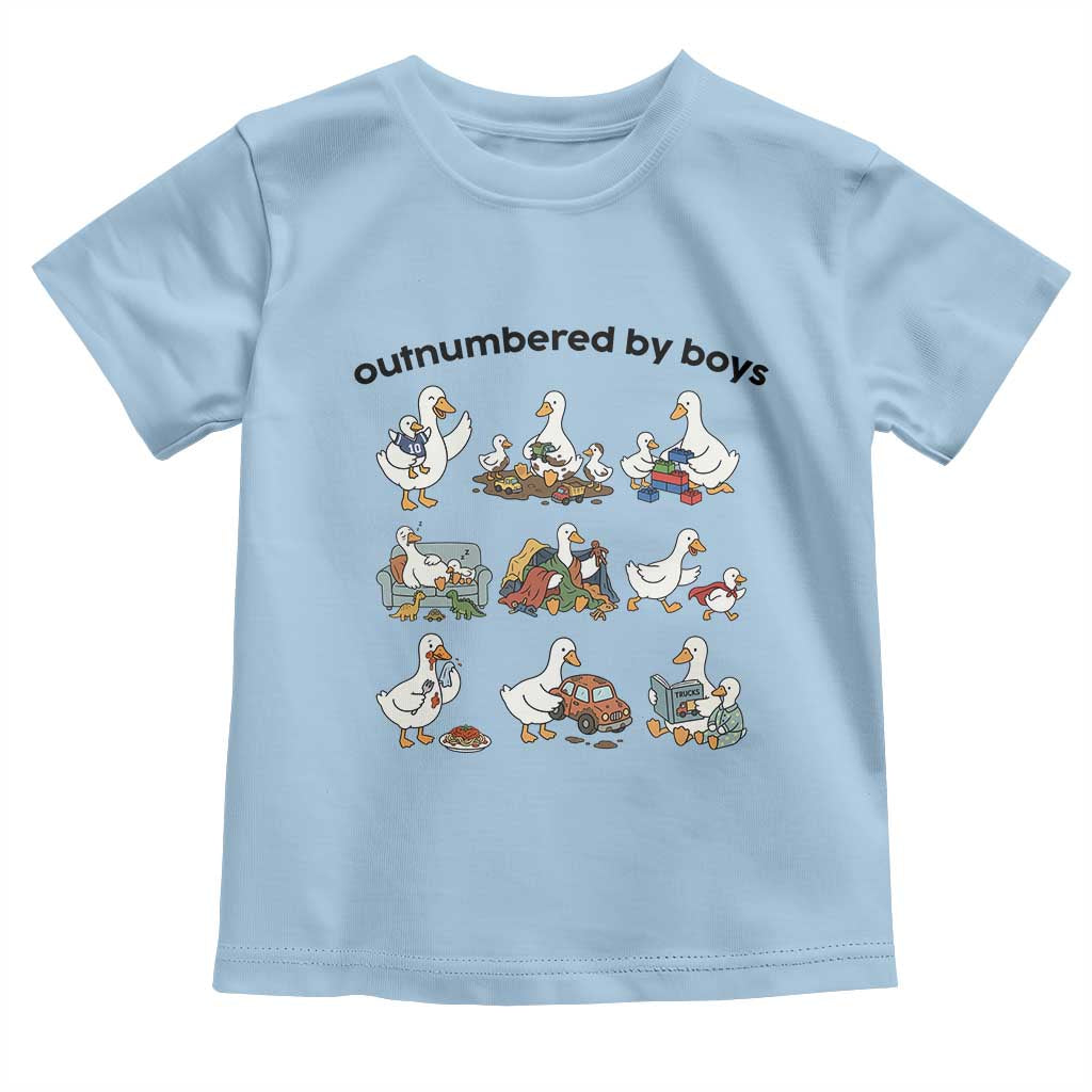 Outnumbered By Boys Funny Goose Mom Life Toddler T Shirt Chaos Coordinator Motherhood Mothers Day Gag Gift