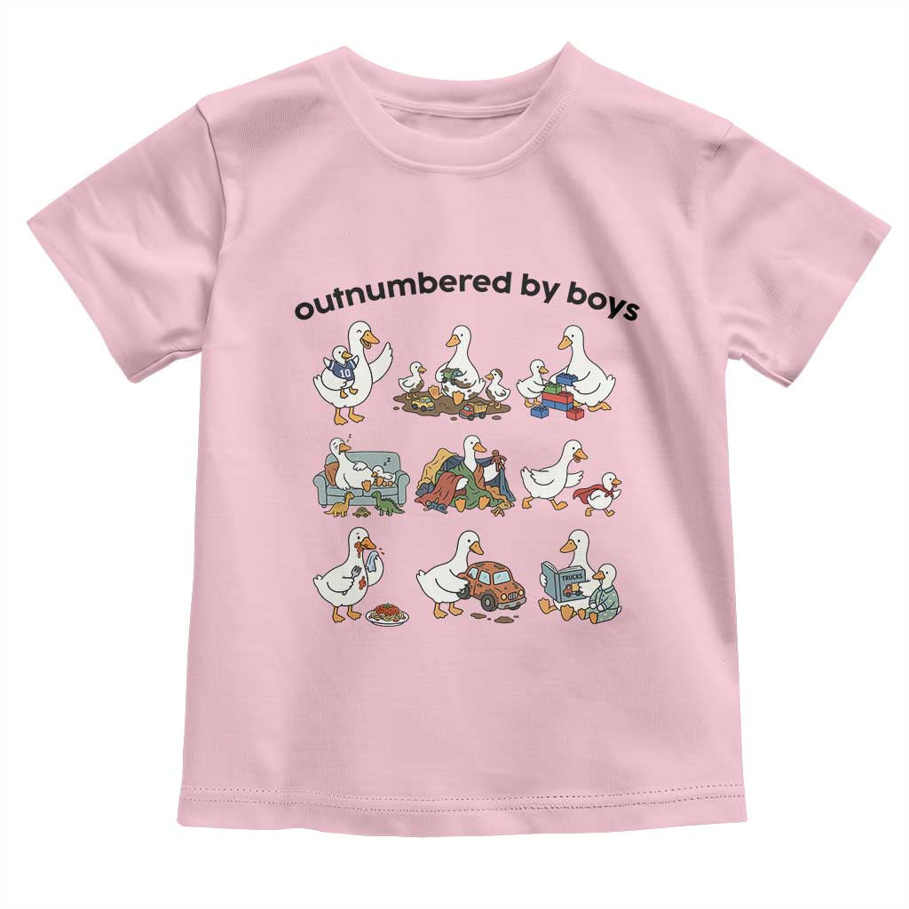 Outnumbered By Boys Funny Goose Mom Life Toddler T Shirt Chaos Coordinator Motherhood Mothers Day Gag Gift