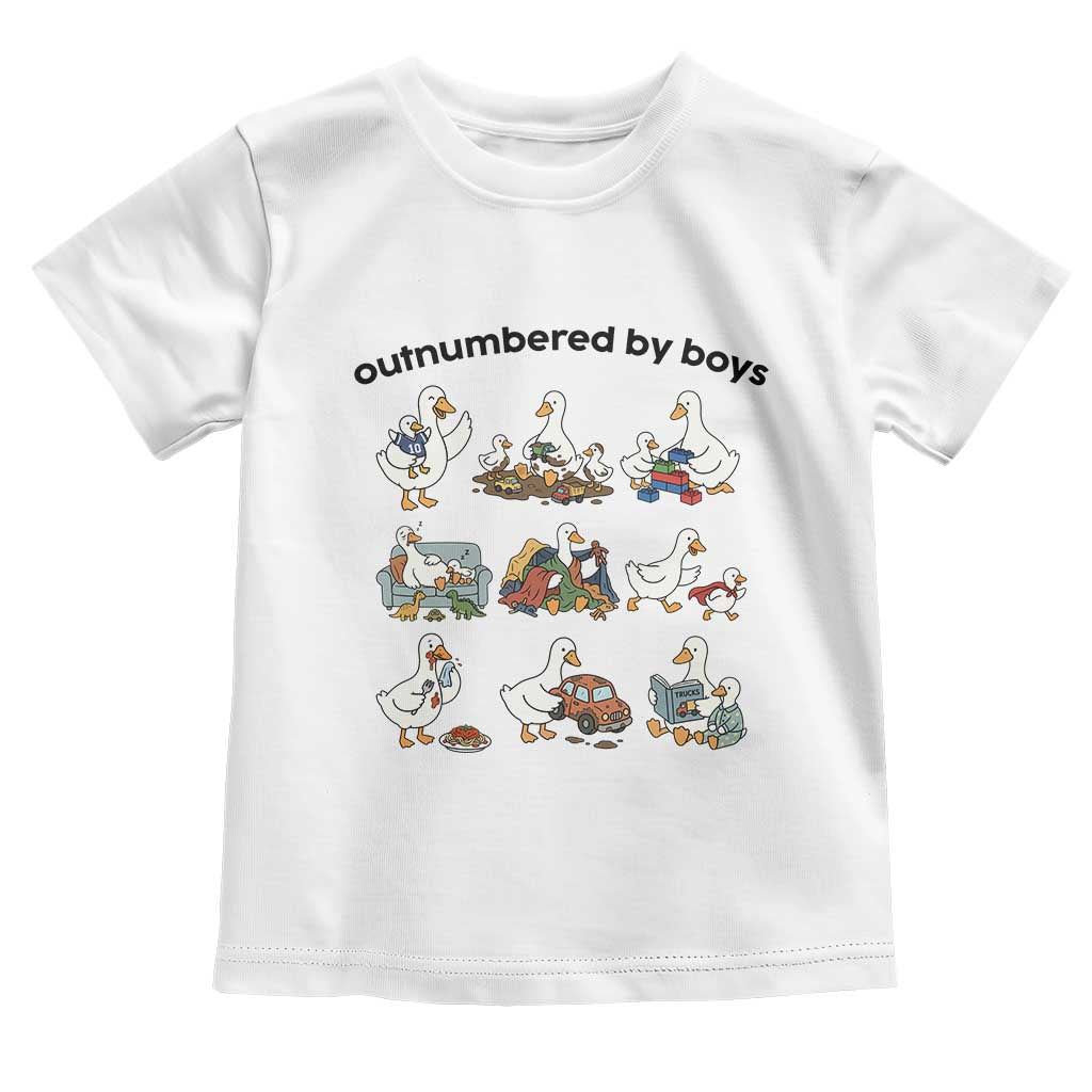 Outnumbered By Boys Funny Goose Mom Life Toddler T Shirt Chaos Coordinator Motherhood Mothers Day Gag Gift