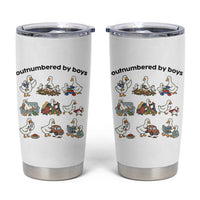 Outnumbered By Boys Funny Goose Mom Life Tumbler Cup Chaos Coordinator Motherhood Mothers Day Gag Gift