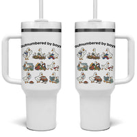 Outnumbered By Boys Funny Goose Mom Life Tumbler With Handle Chaos Coordinator Motherhood Mothers Day Gag Gift