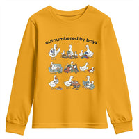 Outnumbered By Boys Funny Goose Mom Life Youth Sweatshirt Chaos Coordinator Motherhood Mothers Day Gag Gift