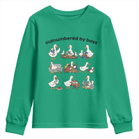 Outnumbered By Boys Funny Goose Mom Life Youth Sweatshirt Chaos Coordinator Motherhood Mothers Day Gag Gift