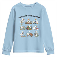 Outnumbered By Boys Funny Goose Mom Life Youth Sweatshirt Chaos Coordinator Motherhood Mothers Day Gag Gift