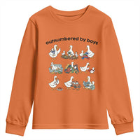 Outnumbered By Boys Funny Goose Mom Life Youth Sweatshirt Chaos Coordinator Motherhood Mothers Day Gag Gift