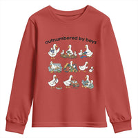 Outnumbered By Boys Funny Goose Mom Life Youth Sweatshirt Chaos Coordinator Motherhood Mothers Day Gag Gift