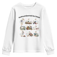 Outnumbered By Boys Funny Goose Mom Life Youth Sweatshirt Chaos Coordinator Motherhood Mothers Day Gag Gift