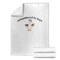Outnumbered By Boys Cute Goose Sporty Mom Throw Blanket Football and Truck Motherhood Mothers Day Gag Gift