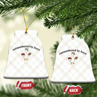 Outnumbered By Boys Cute Goose Sporty Mom Ceramic Ornament Football and Truck Motherhood Mothers Day Gag Gift
