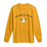 Outnumbered By Boys Cute Goose Sporty Mom Long Sleeve Shirt Football and Truck Motherhood Mothers Day Gag Gift