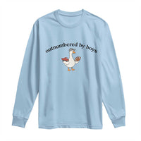 Outnumbered By Boys Cute Goose Sporty Mom Long Sleeve Shirt Football and Truck Motherhood Mothers Day Gag Gift