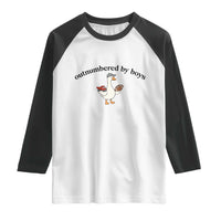 Outnumbered By Boys Cute Goose Sporty Mom Raglan Shirt Football and Truck Motherhood Mothers Day Gag Gift