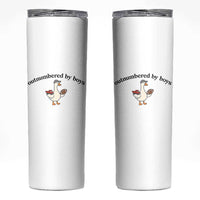 Outnumbered By Boys Cute Goose Sporty Mom Skinny Tumbler Football and Truck Motherhood Mothers Day Gag Gift