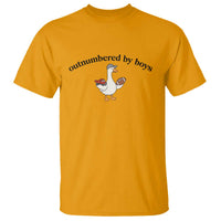 Outnumbered By Boys Cute Goose Sporty Mom T Shirt Football and Truck Motherhood Mothers Day Gag Gift