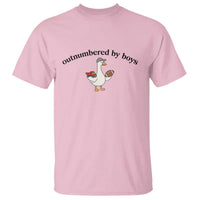 Outnumbered By Boys Cute Goose Sporty Mom T Shirt Football and Truck Motherhood Mothers Day Gag Gift