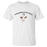 Outnumbered By Boys Cute Goose Sporty Mom T Shirt Football and Truck Motherhood Mothers Day Gag Gift