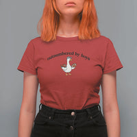 Outnumbered By Boys Cute Goose Sporty Mom T Shirt For Women Football and Truck Motherhood Mothers Day Gag Gift