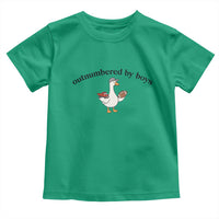Outnumbered By Boys Cute Goose Sporty Mom Toddler T Shirt Football and Truck Motherhood Mothers Day Gag Gift