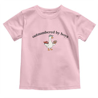 Outnumbered By Boys Cute Goose Sporty Mom Toddler T Shirt Football and Truck Motherhood Mothers Day Gag Gift