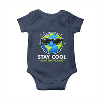 Stay Cool Save The Planet Eco-Friendly Earth Day Baby Onesie Cute Cartoon Globe with Sunglasses for Environmental Awareness