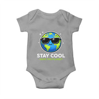 Stay Cool Save The Planet Eco-Friendly Earth Day Baby Onesie Cute Cartoon Globe with Sunglasses for Environmental Awareness