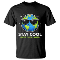 Stay Cool Save The Planet Eco-Friendly Earth Day T Shirt Cute Cartoon Globe with Sunglasses for Environmental Awareness