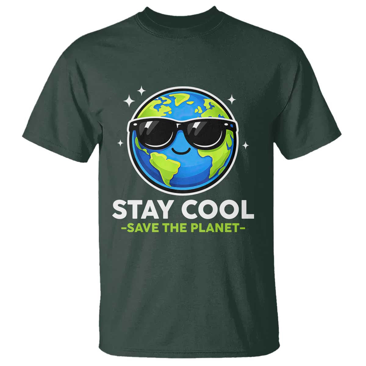Stay Cool Save The Planet Eco-Friendly Earth Day T Shirt Cute Cartoon Globe with Sunglasses for Environmental Awareness