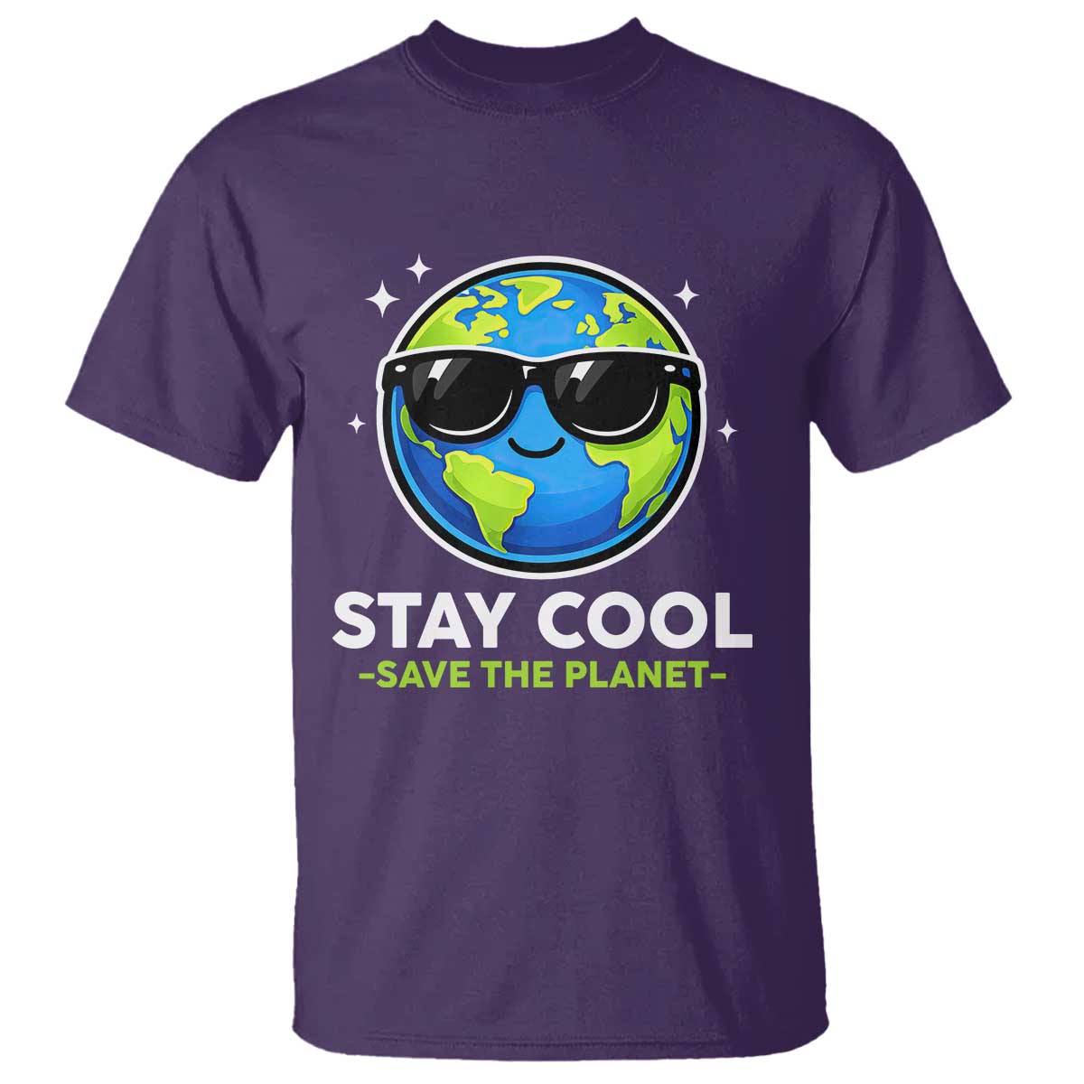 Stay Cool Save The Planet Eco-Friendly Earth Day T Shirt Cute Cartoon Globe with Sunglasses for Environmental Awareness
