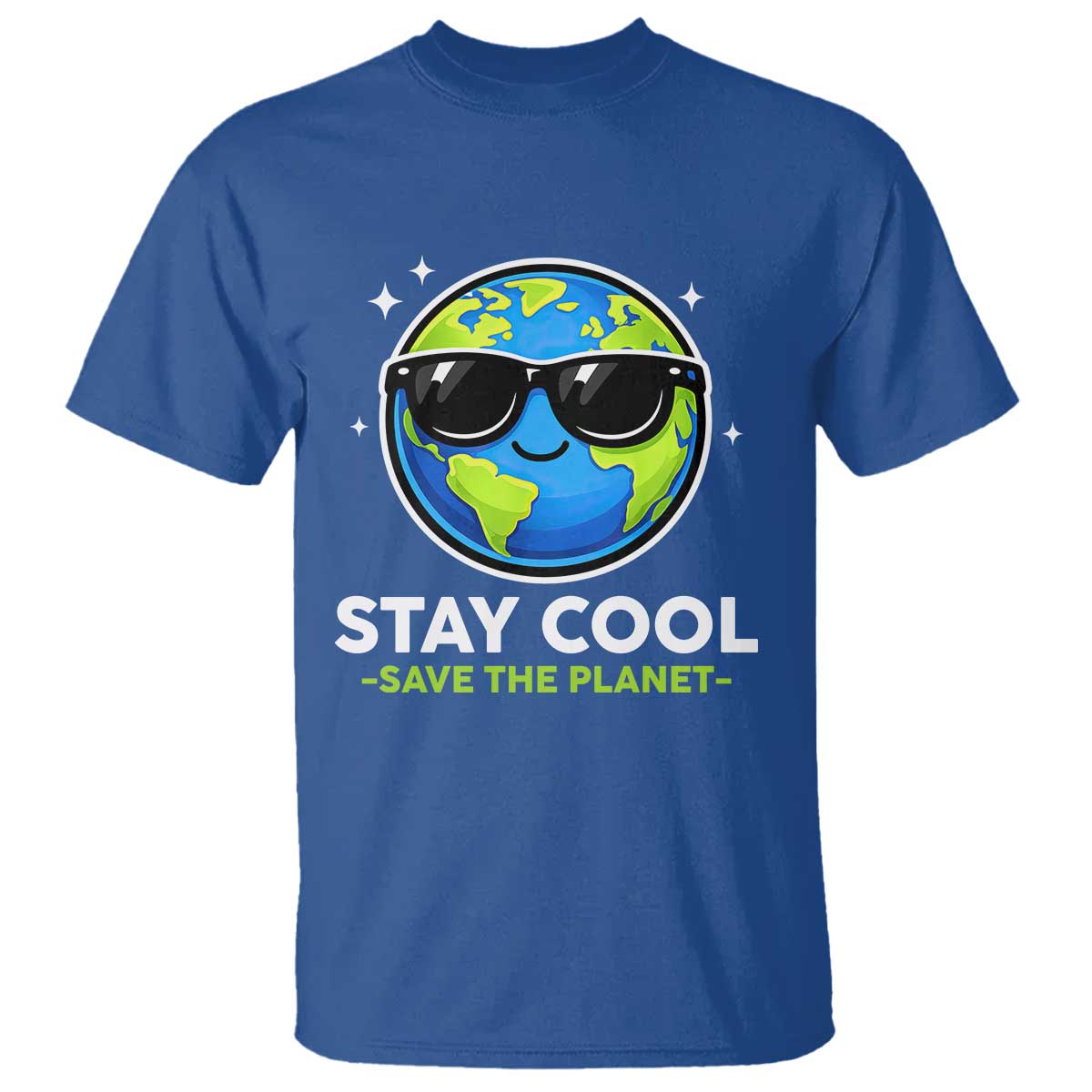Stay Cool Save The Planet Eco-Friendly Earth Day T Shirt Cute Cartoon Globe with Sunglasses for Environmental Awareness