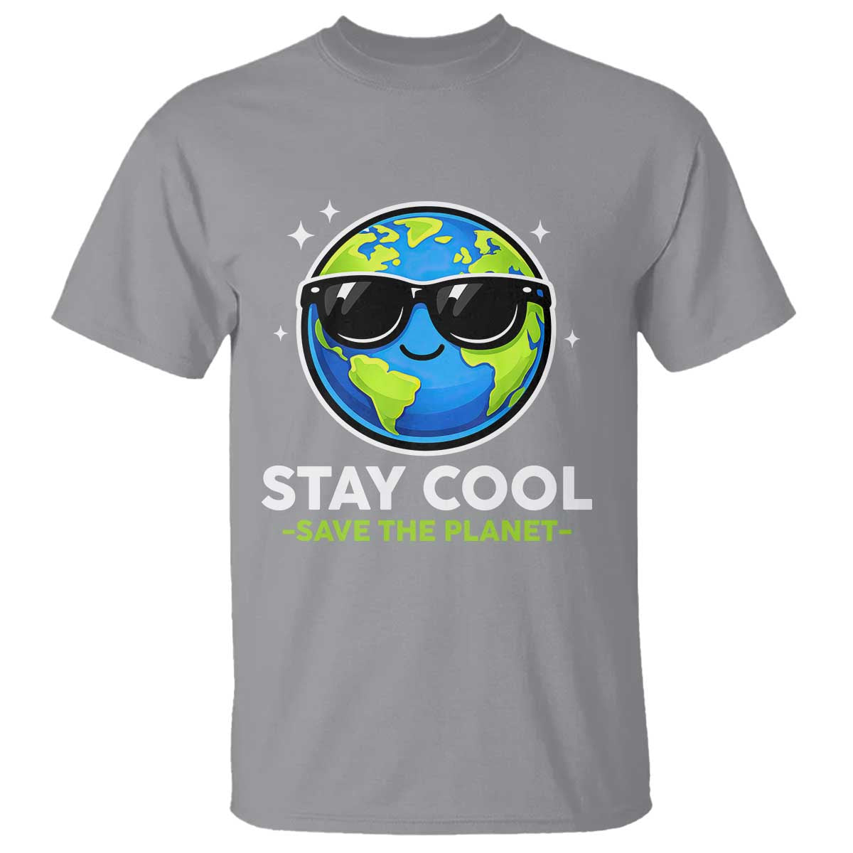 Stay Cool Save The Planet Eco-Friendly Earth Day T Shirt Cute Cartoon Globe with Sunglasses for Environmental Awareness